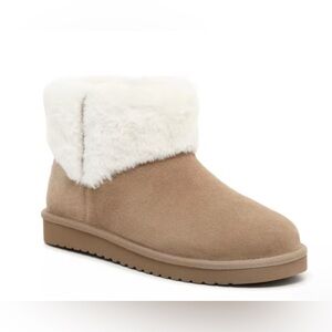 Koolaburra by UGG Aubrei Mini Boots Chestnut Tan Faux Fur Lined Size 9‎ NIB